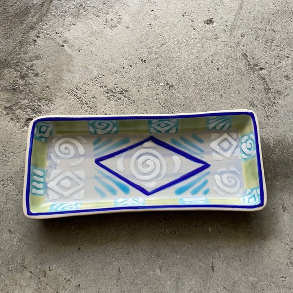 pottery tray from mexico!  signed by your artist